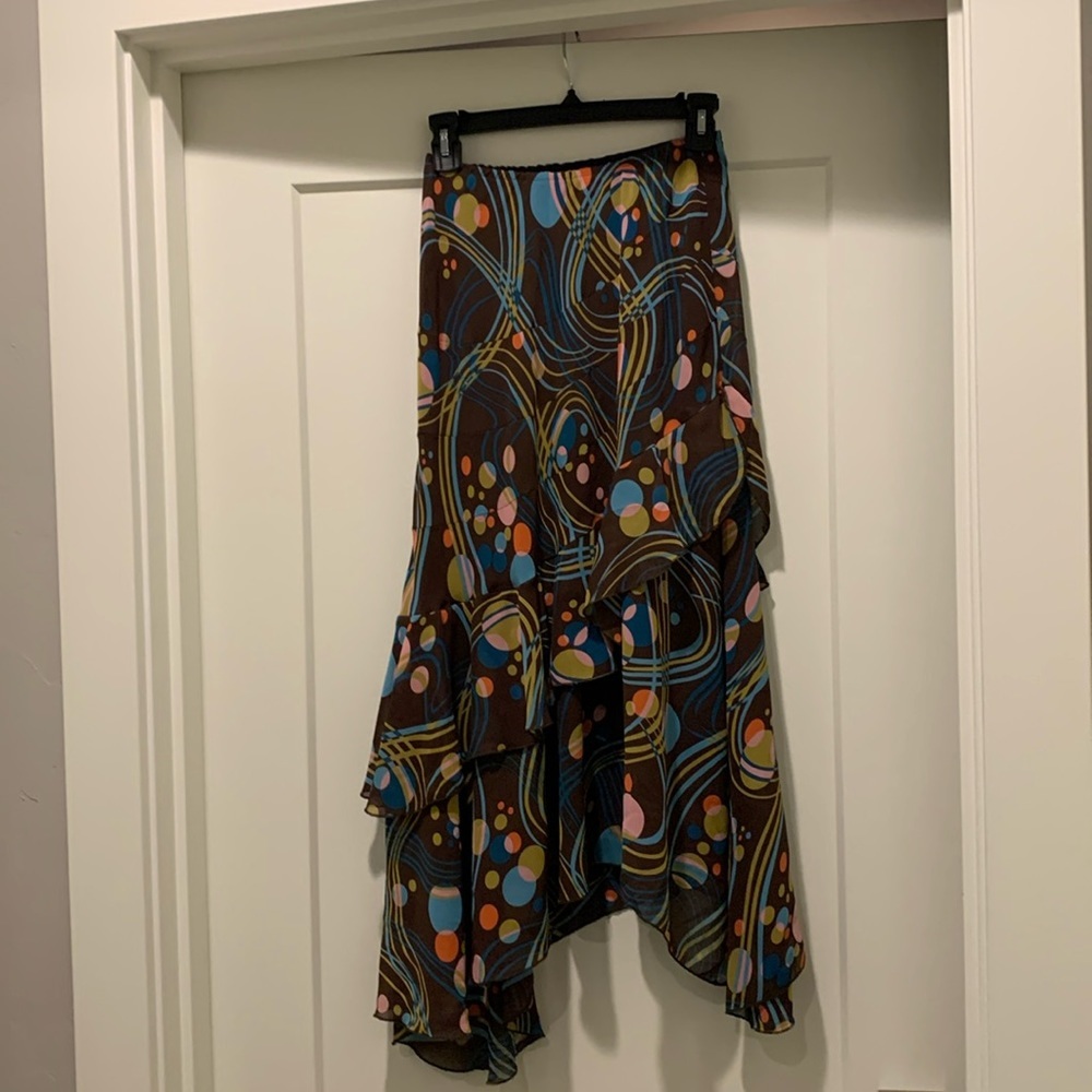 Double D Ranchwear midlength skirt w/ fun, double ruffle hemline. Sz 4 Like new. - Picture 1 of 4